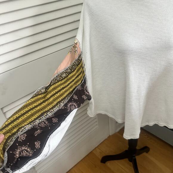 WE THE FREE Womens Top Medium Blossom Thermal Patchwork Balloon Sleeve Bohemian - Picture 3 of 11